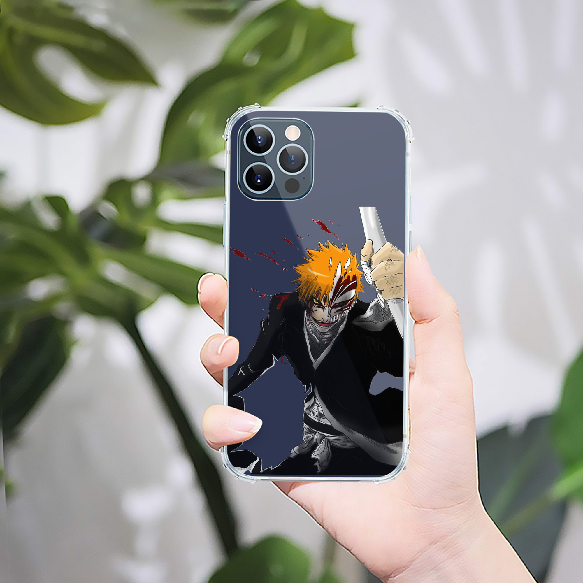 ブリーチ 黒崎一護（くろさき いちご）BLEACH Kurosaki Ichigo 【iPhone 12シリーズ対応】透明スマホケース（クリアソフトケース）